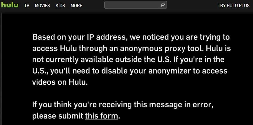 hulu proxy error
