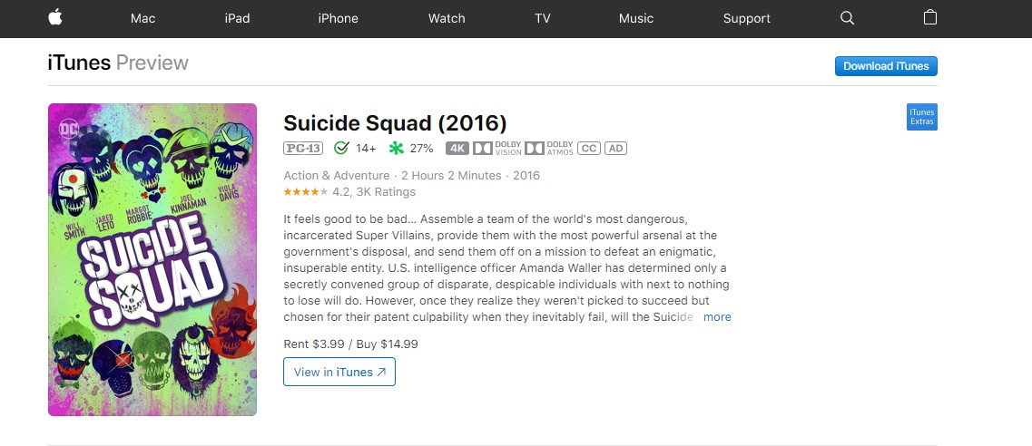 watch suicide squad online - iTunes