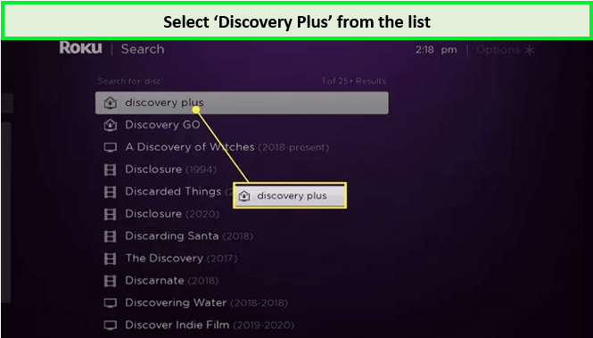 select-discovery-plus-from-list-in-France